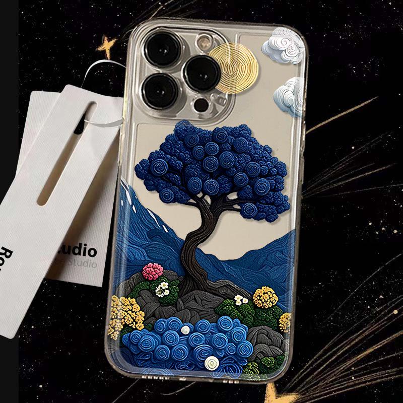 Ins Style Oil Painting Phone Case: Compatible with iPhone 11/12/16/17 Pro Max; Full Coverage, Drop-Proof, Soft XR Case