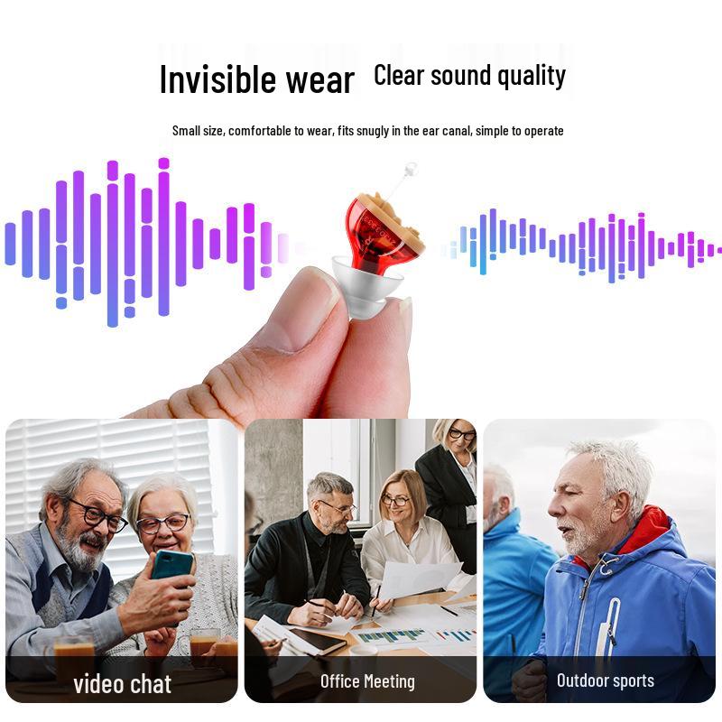 In-ear Hearing Aid Sound Amplifier for All Ages - Battery Model with Sound Collector Accessories