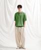 JEMUT Epic Like Linen Short Sleeve Collared Knit Green Sokn2562