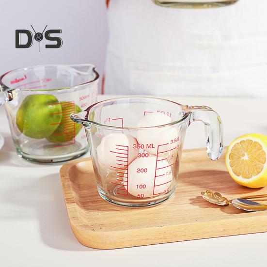 Glass Measuring Cup with Handle & V-Shaped Spout Shot Glass Espresso Jugs Transparent Scale Ounce Measure Jugs Mixing Mug for Bar Party Wine Milk