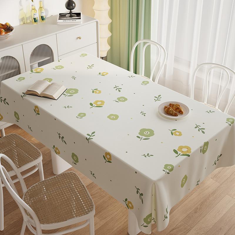 Tablecloth Leave-In Waterproof, Oil-Proof And Scalding Leave-In Rectangular Dining Table Cloth Small Fresh Internet Celebrity Tablecloth Coffee Table