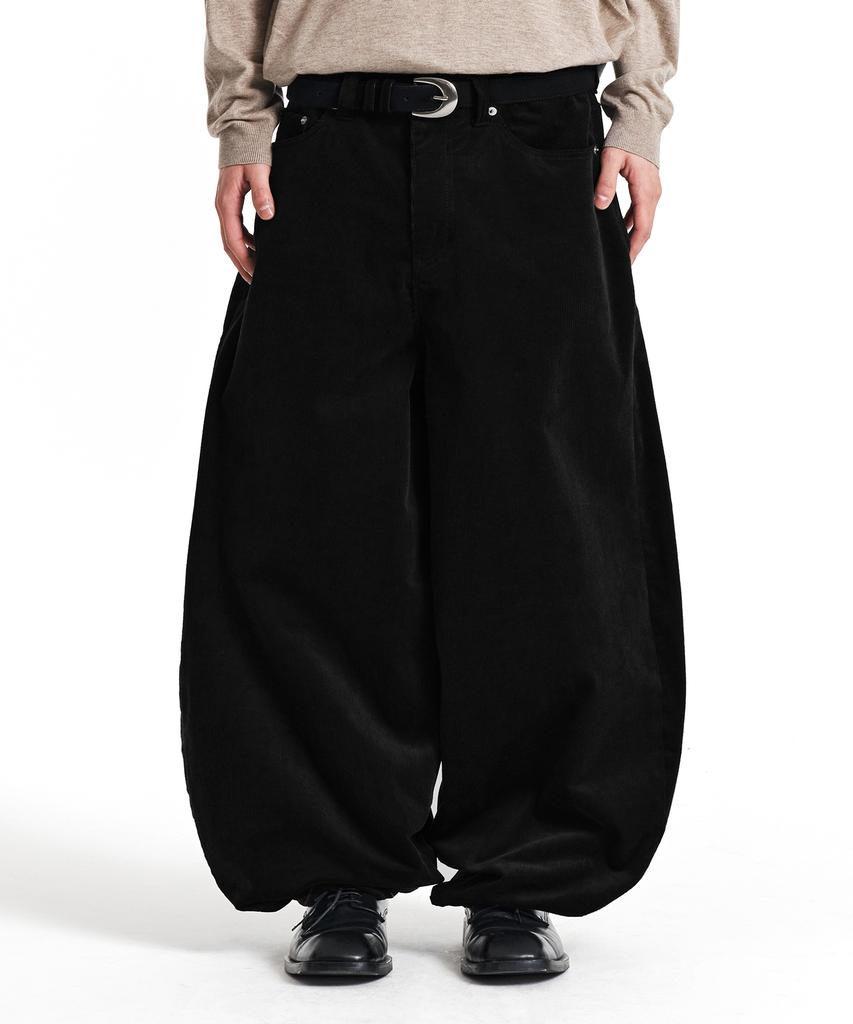 Gicheol Cord Duroy Balloon Pants (Black)