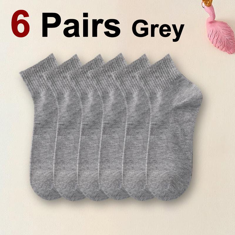 6/12/30 Pairs Men Mid Socks Business Sports Sweat Absorption Breathability Spring Summer Solid Color Soft No Pilling Casual Sock