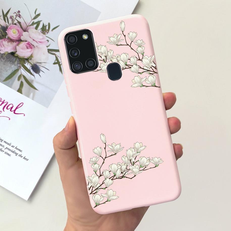 For Samsung A21S Case SM-A217F A 21S Back Cover Fashion Flower Cartoon TPU Soft Silicone Phone Case For Samsung Galaxy A21s Capa