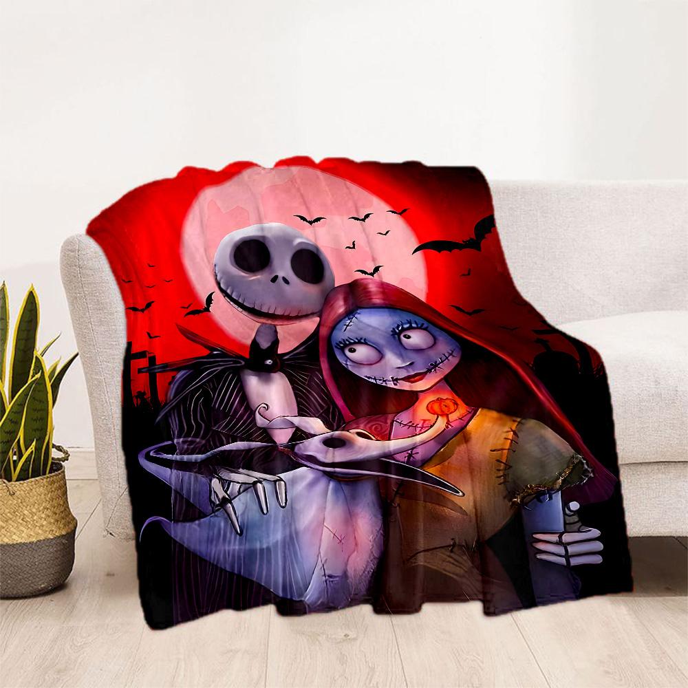Nightmare Before Christmas Flannel Blanket-Soft and Suitable for Sofas,Beds,Offices,Travel,All Seasons,Great Gift for Holidays and Birthdays.