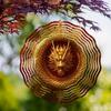 Golden Dragon Hanging Wind Spinner - 360° Rotating Metal Garden Decor with Fierce Dragon Design, Vibrant Red & Golden Colors