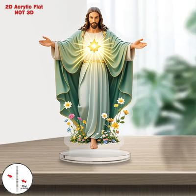 2D Flat Acrylic Saint Jesus Decoration, Indoor and Outdoor Decoration - No Battery/electricity Required, Free Day Decoration, Shop Decoration, Durable