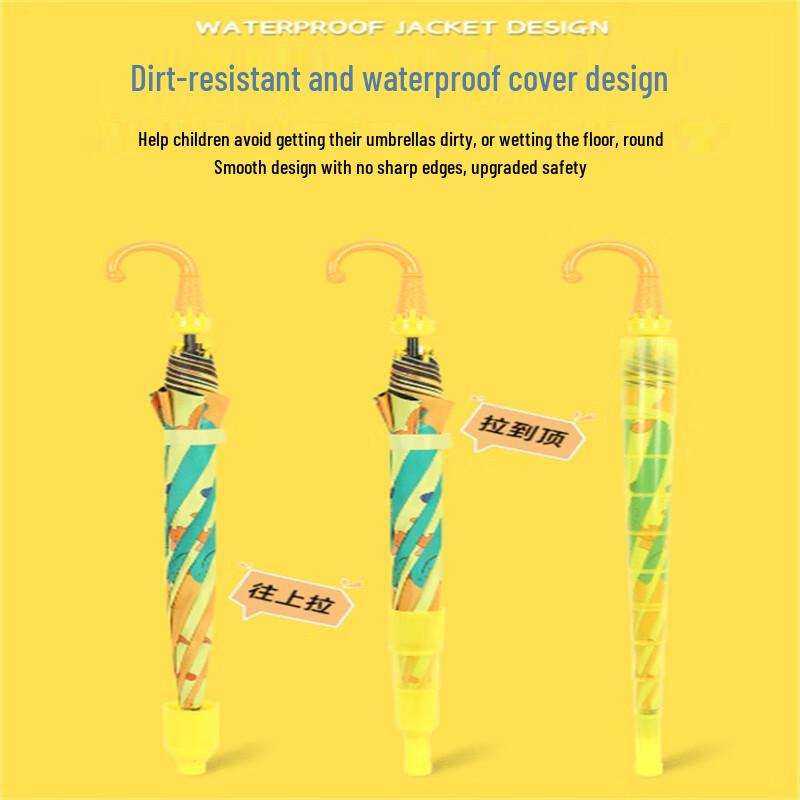 Kids Cartoon UV Protection Long Handle Umbrella