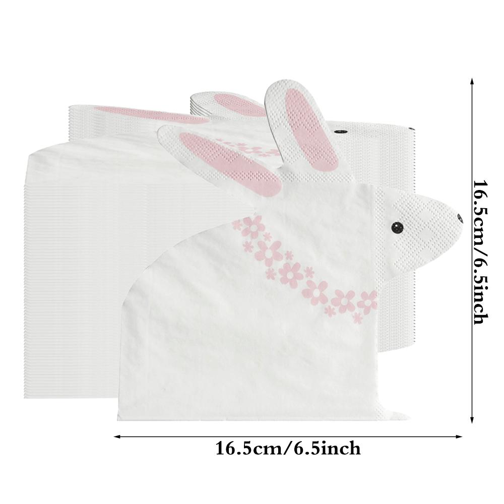 20/40/100pc Cute Bunny Napkins Rabbit Shaped Disposable Tissue for Easter Picnic Birthday Party Table Decoration Baby Shower Set