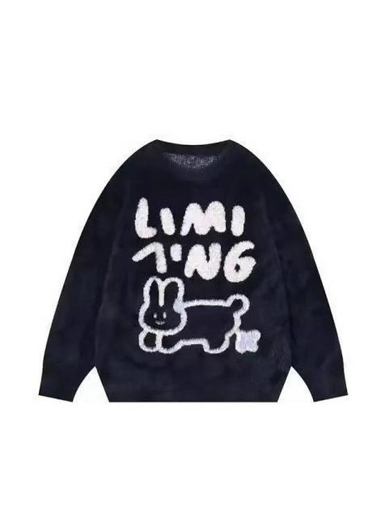 Unisex Cute Cartoon Rabbit Knit Sweater