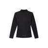 Fila Fitted Solid Color Comfortable Stand Collar Long Sleeve T-Shirt Women Tops Deep-Black A11W511205F-BK