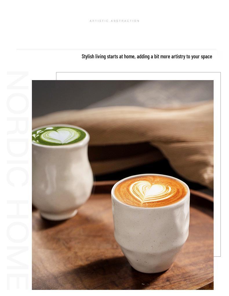 Minimalist Ceramic Espresso Cup with Metal Speckles - Large Capacity Water/Cola Cup