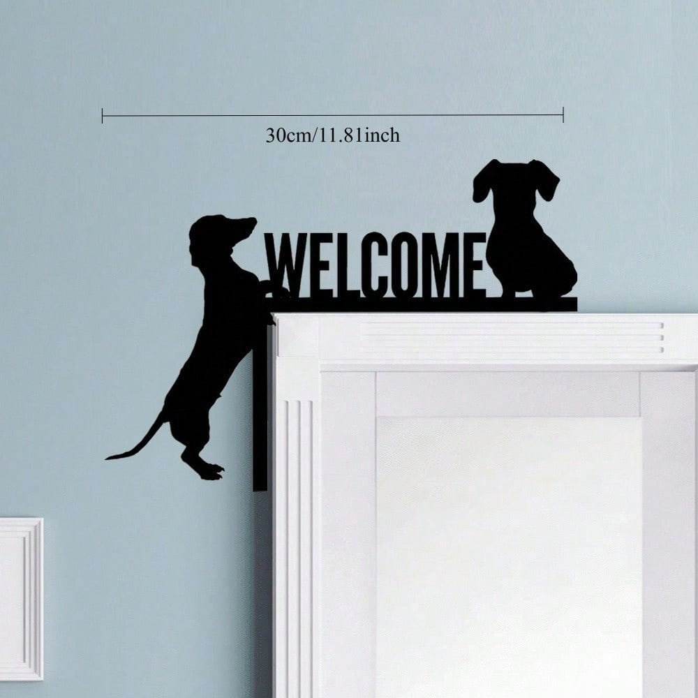 Dachshund Welcome Door Topper, Dog Silhouette Door Frame Decor