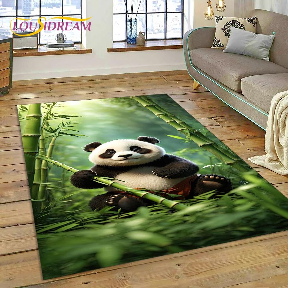 Cartoon Cute Panda Dream Animal 3D Rug Carpet for Living Room Bedroom Decor,Floor Mat Non-slip Decoration for Sofa Doormat Gift
