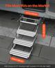 RV Steps, 3-Step, 200 kg Load Capacity, Manual Retractable RV Stairs, Telescopic Folding Aluminum Alloy Camper Steps, Steel Frame Non-Slip Entry