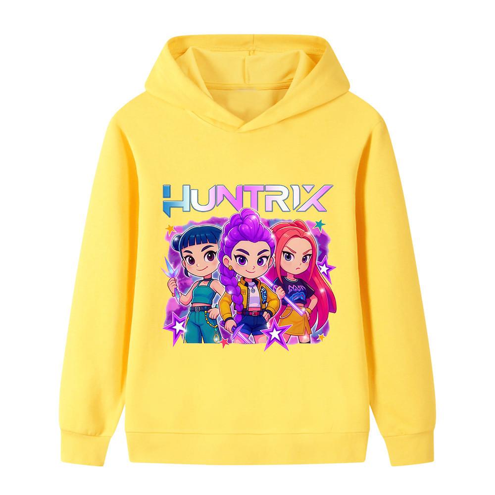 B1200 Kids Boys Girls Kpop Rumi Zoey Mira Print Long Sleeves Hoodie