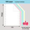 1000 Pages 190-2345 Dot Matrix Three-Part Color Continuous Receipt Paper with Two-thirds/One-third Split