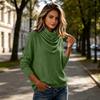 Maglione Casual da Donna a Collo Alto con Maniche Lunghe e Colore