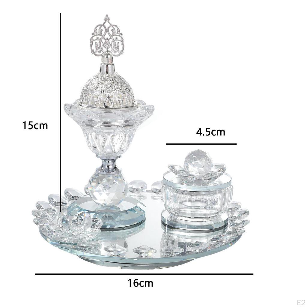 Glass Incense Burner Set, Arabian Holder, with Tong, Attractive, Tabletop Ornament