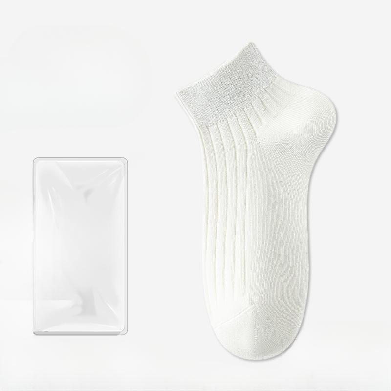 Men's Spring and Summer Thin Deodorizing Sweat Absorbing Pure Color Sports Short Cotton Socks