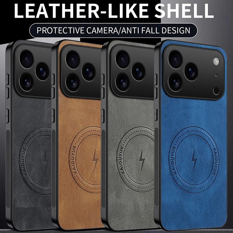 For iPhone 18 Pro Max/18Pro Case Simple Stylish Magnetic Suction Luxury PU Leather Skin-friendly Anti-drop Cover For iPhone18Pro
