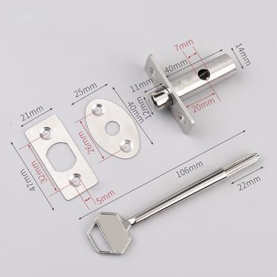 Channel Lock Invisible Door Lock Stainless Steel Tubewell Key Mortise Lock With Key Screw Easy Installation Door Hardware