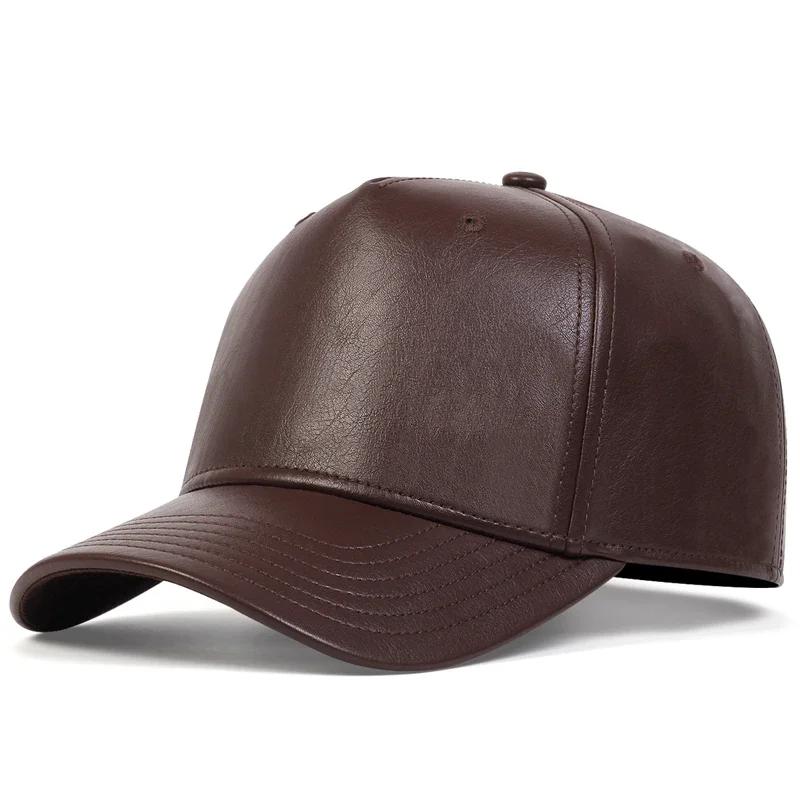 Unisex Solid Color Light Plate Leather Baseball Caps Spring Autumn Outdoor Sunscreen Hat Adjustable Casual Trucker Hats
