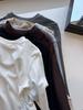 2025 Autumn/Winter Women's Slimming Fishbone Shoulder Base Shirt - Warm Brushed Inner Top
