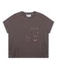 RuNaKi'Hu' Wxt085 Onco Stripe Applique T-Shirt (Brown)