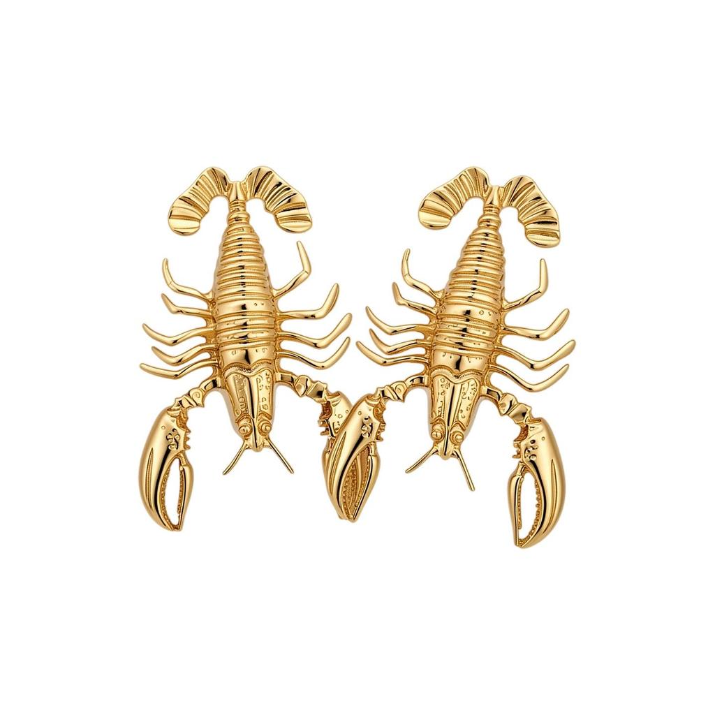 Silver Needle Metal Style Lobster Claw Earrings - Personalized High-End Fashion with European-American Design