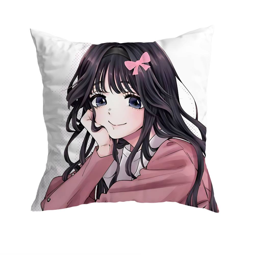 Waguri Anime Kaoruko Pillow Case Antidustmite Pillowcase Invisible zipper silky short plush Sofa cushion cover
