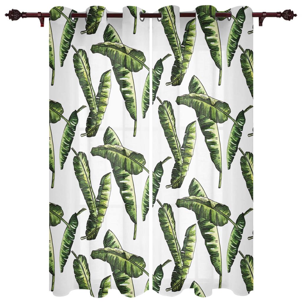 Sommergrün Tropische Pflanze Palmblätter Luxus Heimvorhänge Haushaltswaren Wohnzimmer Schlafzimmer Maßanfertigung