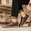 Men Leather Casual Shoes Soft Sole Walking Shoes Luxury Brand Lace-Up Lightweight Walking Shoes Outdoor Mens Sneakers