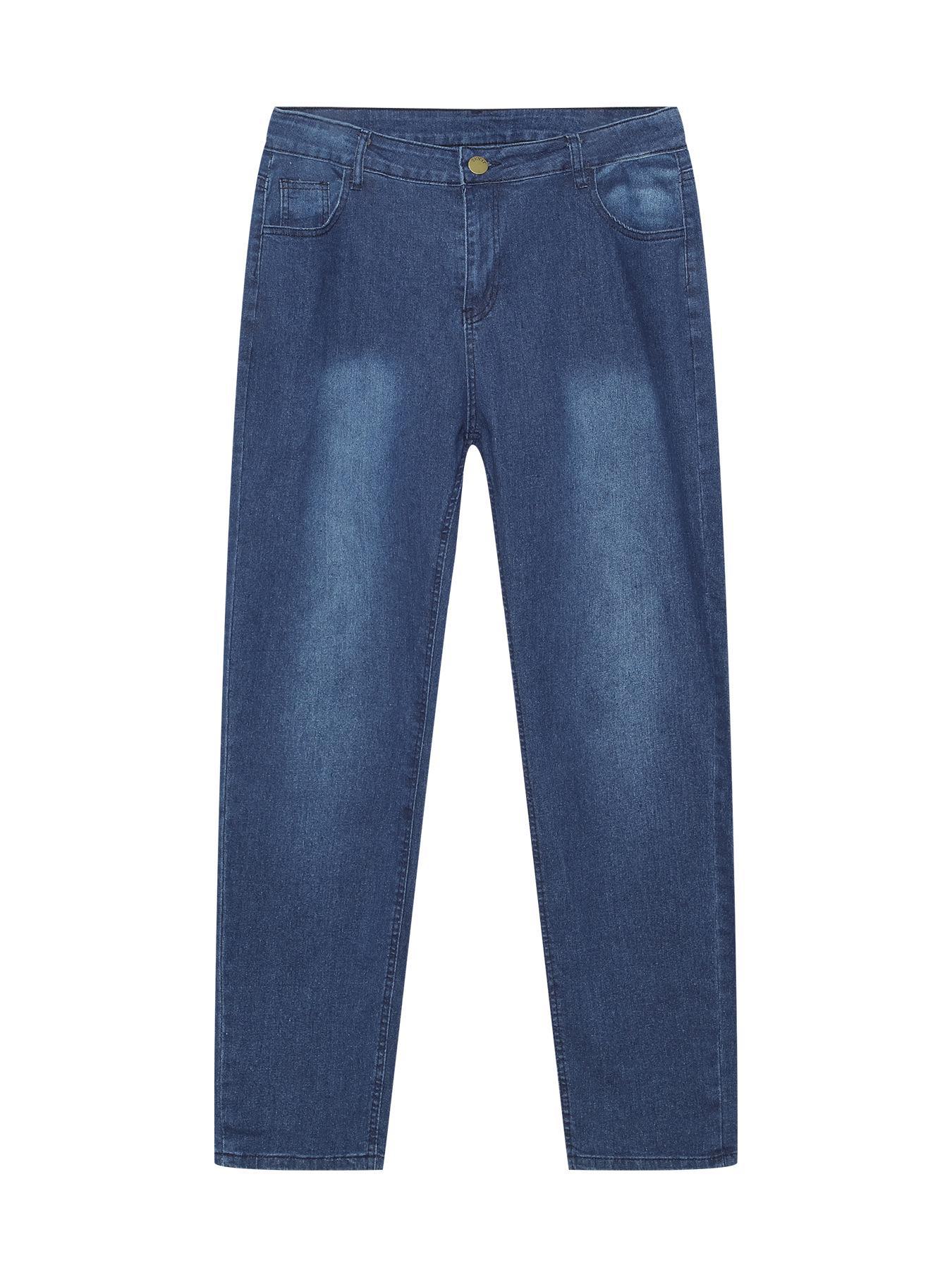 

Европейские и американские облегающие черные мужские джинсовые брюки с высокой талией XXXL