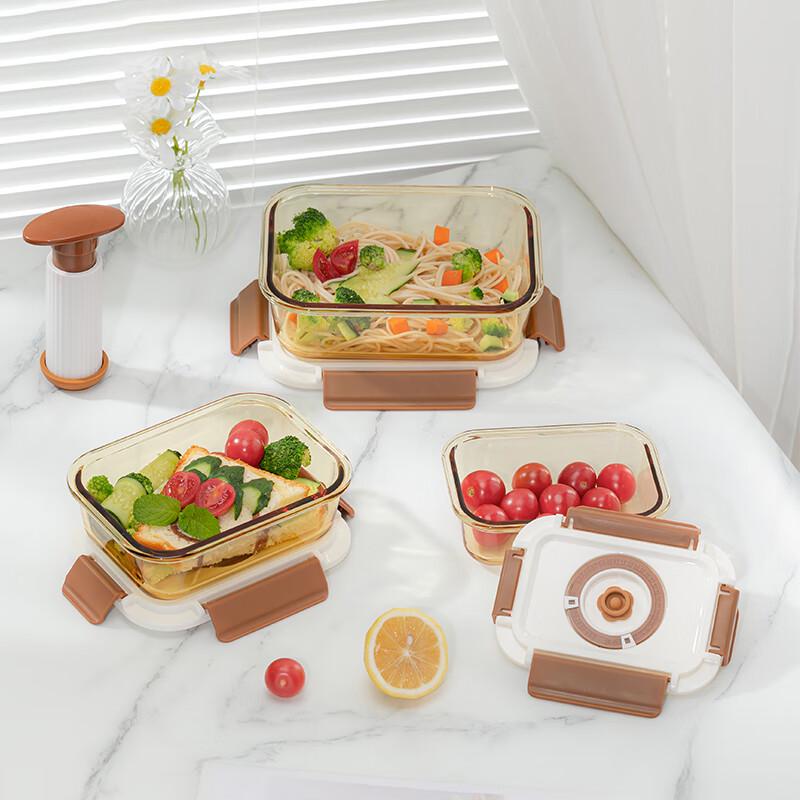 Gao Taibai Borosilikatglas Lebensmittelaufbewahrungsset mit Vakuumpumpe