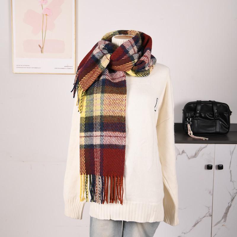 Karo-Schal im koreanischen Stil aus Imitat-Kaschmir - Dick, Warm, Vielseitiger Schal für den Winter