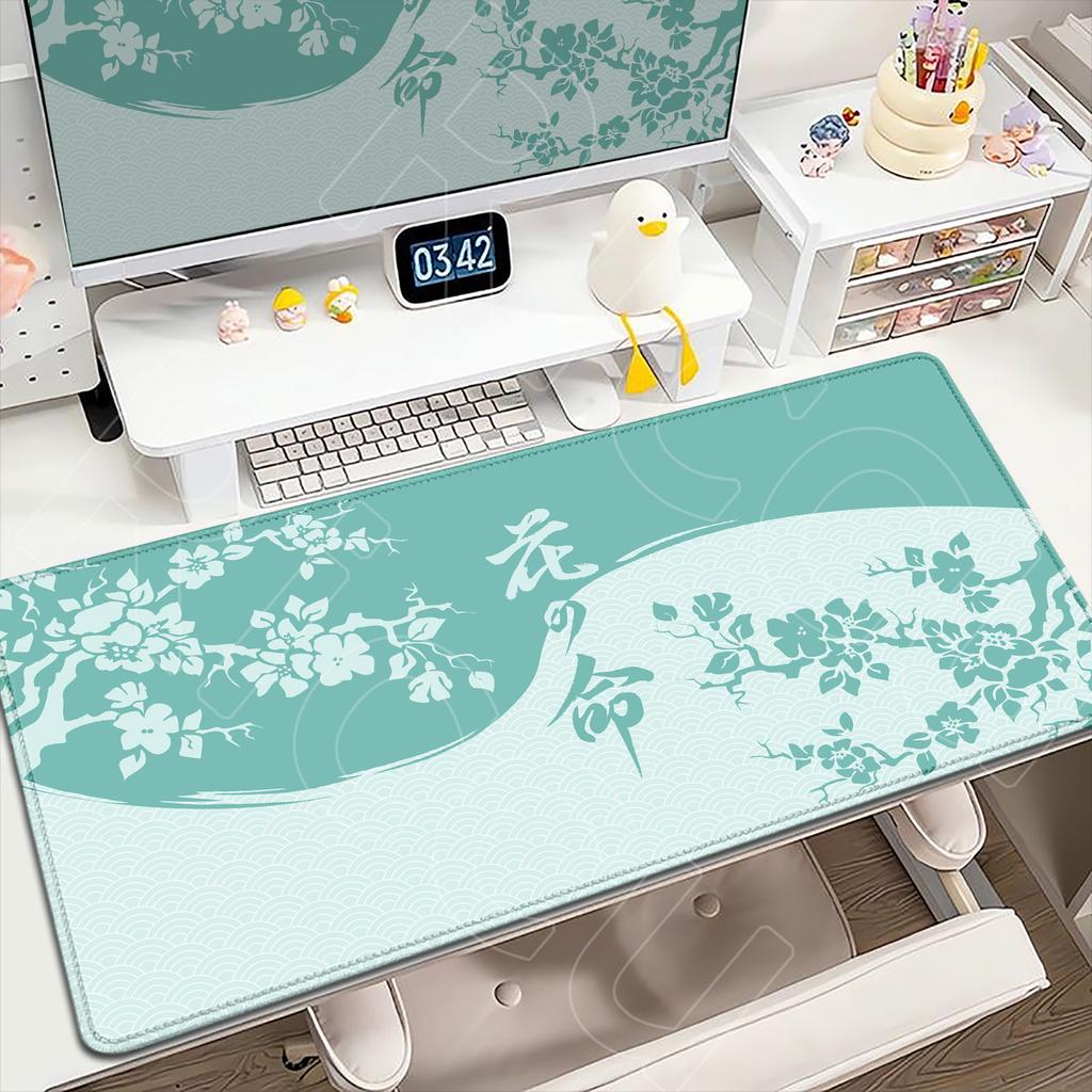 Japanischer Stil Gaming Mauspads Kawaii Rosa Sakura Tischunterlage 120x60cm Große Größe Teppich Kunst Design Tastaturteppich für Laptop Gamer