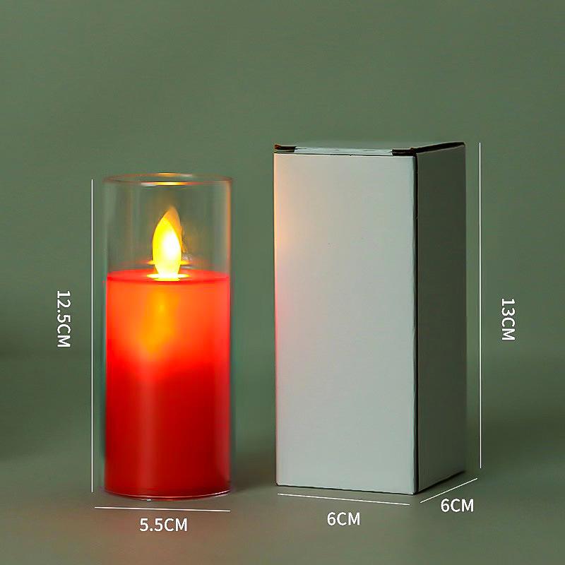 LED Red Candle Light: Creative Night Light, Large Smokeless Buddha Offering Simulation Prop
