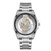 Jindun Double-Sided Transparent Hollow Waterproof Luminous Men's Quartz Watch