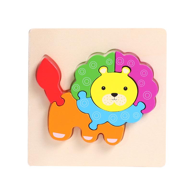 Wooden 3D Three-Dimensional Puzzle Children'S Educational Toys Infant Montessori Early Education Intellectual Development Puzzle Board