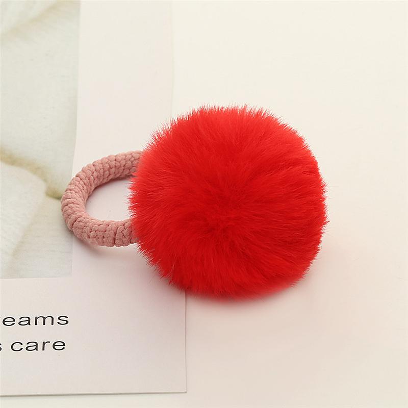 2 Pièces Chouchous à Pompons Mignons Élastiques à Cheveux Pour Enfants Filles Coiffure Élastique Porte-Queue de Cheval Scrunchie Accessoires Cheveux