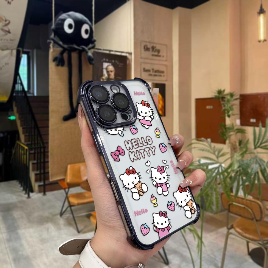 Sanrio Electroplated Black Phone Case for Apple 12PM, All-Inclusive Design