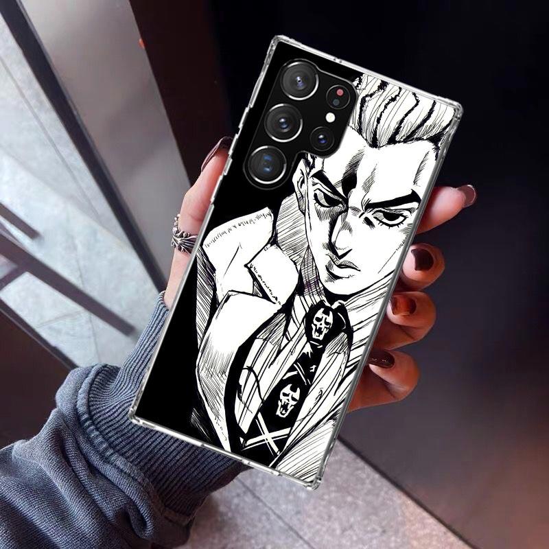 JoJo Kira Yoshikage Killer Queen Phone Case For Samsung Galaxy S23 S24 S25 Edge S26 Ultra S22 + S21 Plus S20 FE Cover Silicone P