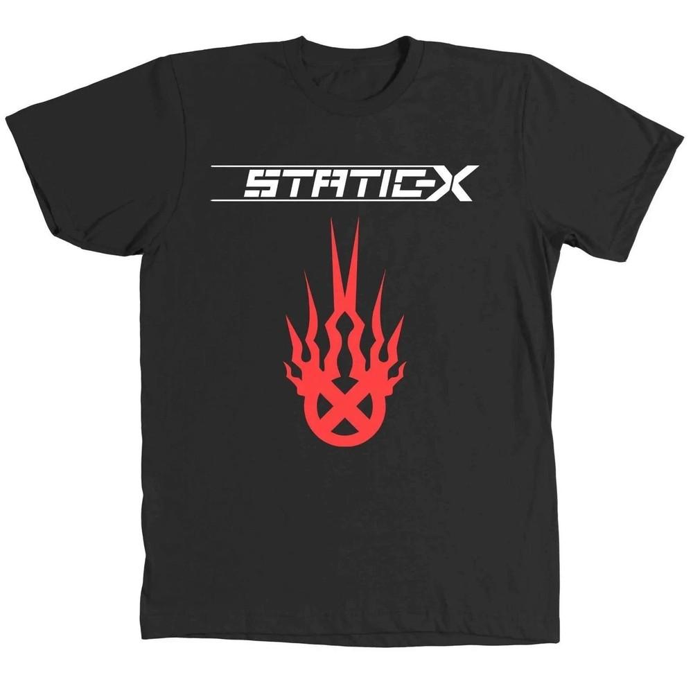 Static X Музыкальный Любитель Тяжелый Хлопок Черный Все Размеры Футболка Для Мужчин 2025 Унисекс Футболка XXXL