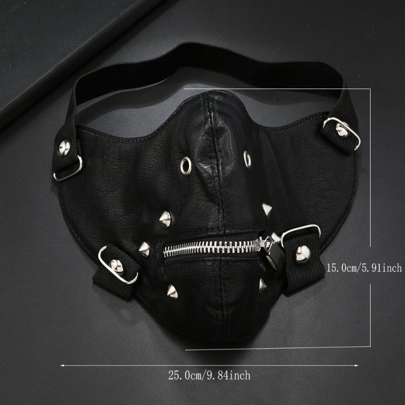 Meier New Arrival Carnival Party Leather Mask Stylish Zipper Punk Retro Men's Mask