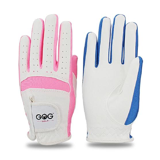 1pair left and right hand Golf Gloves children Boys grils fabric 2 colors white pink blue soft and breathable sports glove new