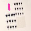 Y2K Long Teardrop Ombre Blue False Nails with Irregular Lines - Pointy Detachable Manicure Tips