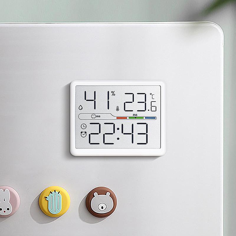 Chinese version simple clock convenient temperature and humidity clock multifunctional magnetic refrigerator clock 802