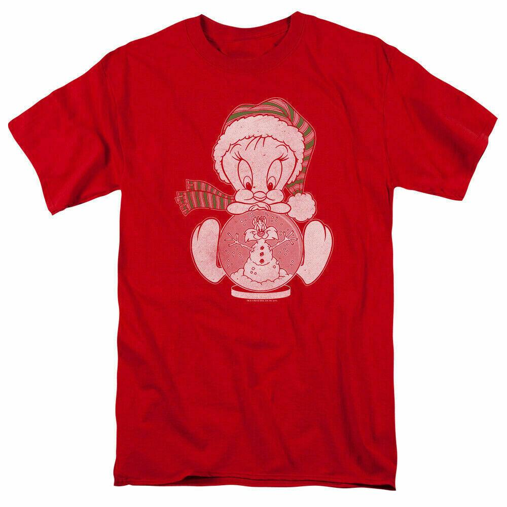 26 Looney Tunes Tweety Globe T Shirt Mens Licensed Cartoon Merch Tweety Bird Red Unisex T-Shirt XXXL