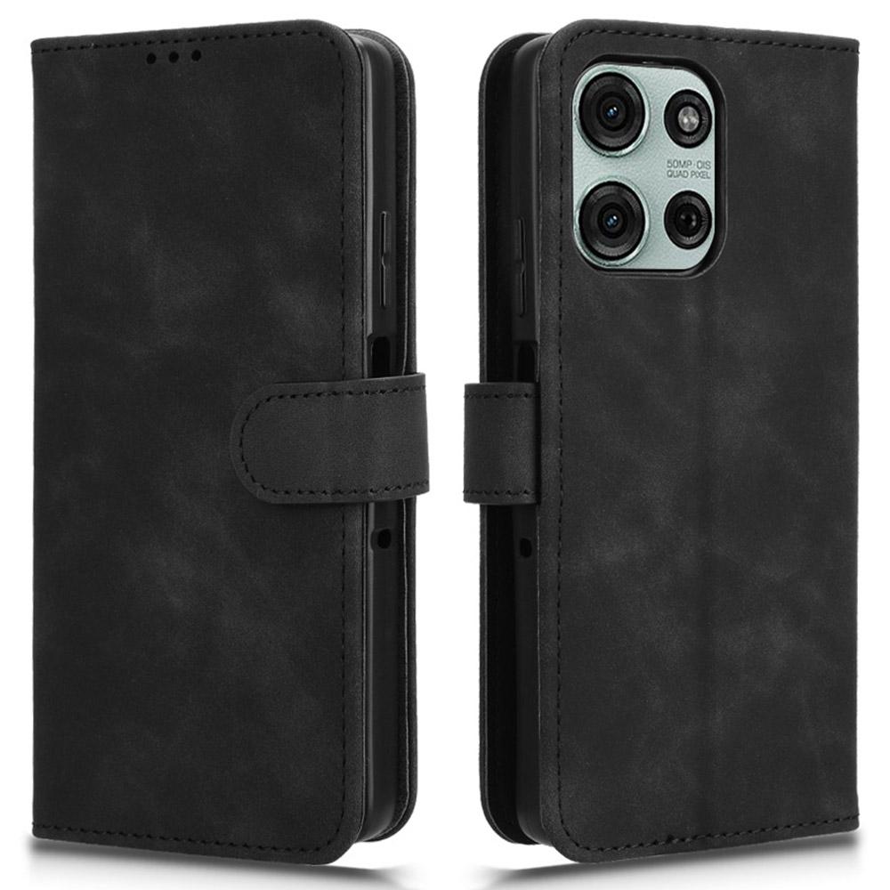For Motorola Moto G75 5G Leather Case Skin-Feel Anti-Drop Wallet Flip Phone Cover